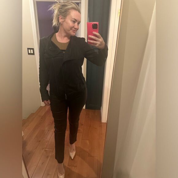 Vince Suede Leather fitted Jacket Coat in Black - Size M EXCELLENT CONDITION - Picture 7 of 16